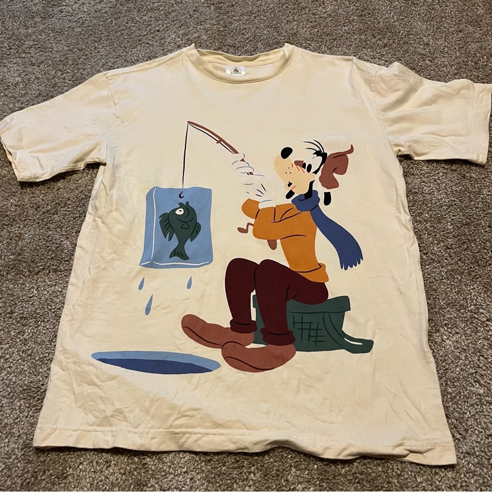 Goofy and Donald ice fishing Disney parks shirt